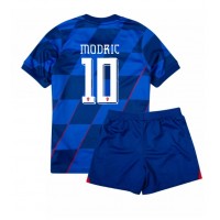 Kroatien Luka Modric #10 Udebane Trøje Børn EM 2024 Kortærmet (+ Korte bukser)